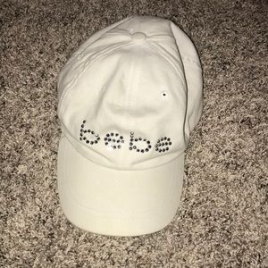 White BEBE hat